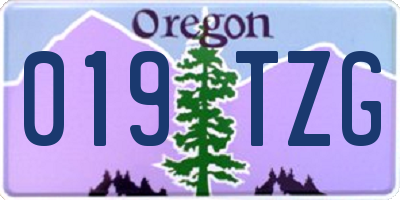 OR license plate 019TZG