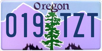 OR license plate 019TZT
