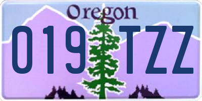 OR license plate 019TZZ