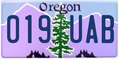 OR license plate 019UAB
