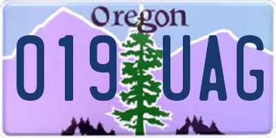 OR license plate 019UAG