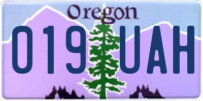 OR license plate 019UAH