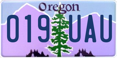 OR license plate 019UAU