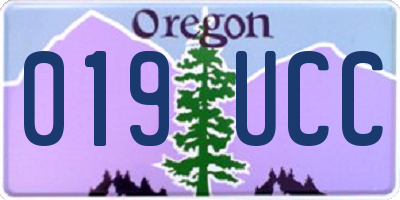 OR license plate 019UCC