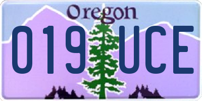 OR license plate 019UCE