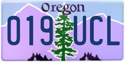 OR license plate 019UCL