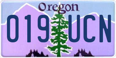 OR license plate 019UCN