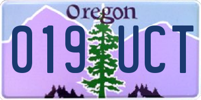 OR license plate 019UCT