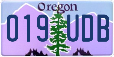 OR license plate 019UDB