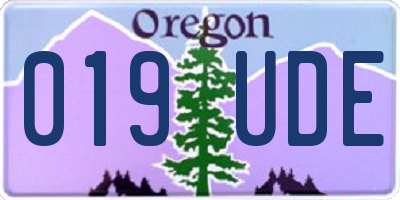 OR license plate 019UDE