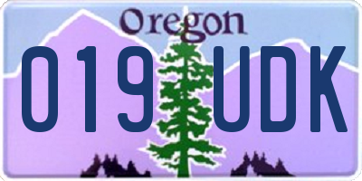 OR license plate 019UDK
