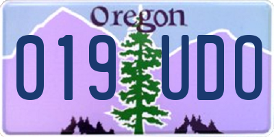OR license plate 019UDO