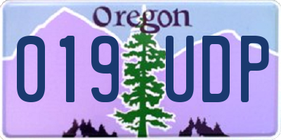 OR license plate 019UDP