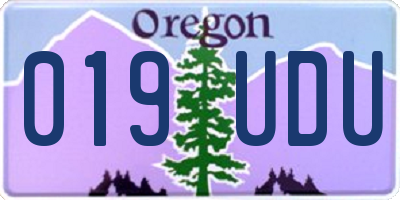 OR license plate 019UDU