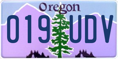 OR license plate 019UDV