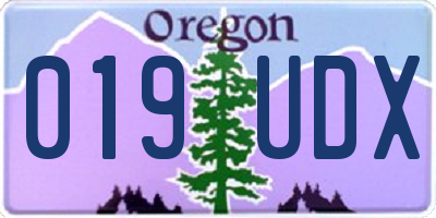OR license plate 019UDX