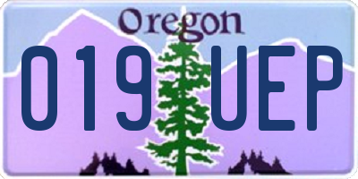 OR license plate 019UEP