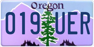 OR license plate 019UER