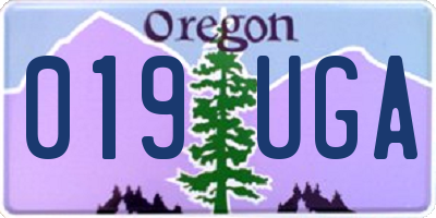 OR license plate 019UGA