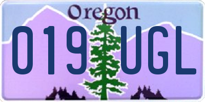 OR license plate 019UGL