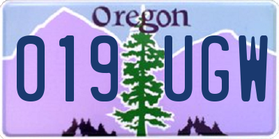 OR license plate 019UGW