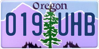 OR license plate 019UHB