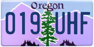 OR license plate 019UHF