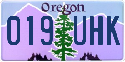 OR license plate 019UHK