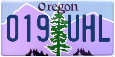 OR license plate 019UHL