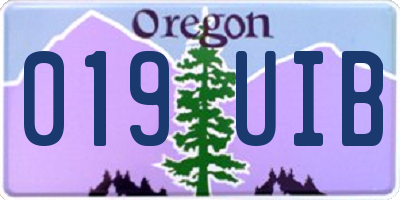 OR license plate 019UIB