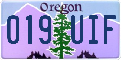 OR license plate 019UIF