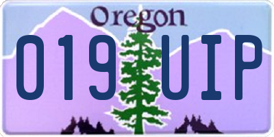 OR license plate 019UIP