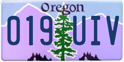 OR license plate 019UIV