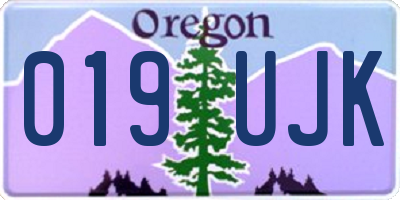 OR license plate 019UJK