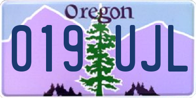 OR license plate 019UJL