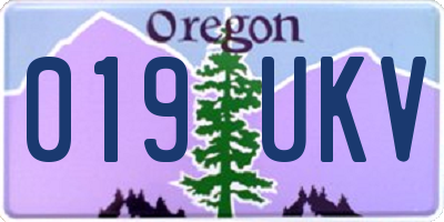 OR license plate 019UKV