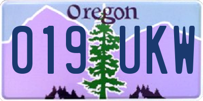 OR license plate 019UKW