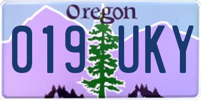 OR license plate 019UKY