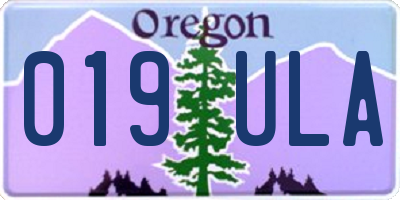 OR license plate 019ULA