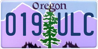 OR license plate 019ULC