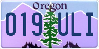 OR license plate 019ULI