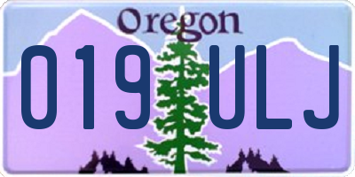 OR license plate 019ULJ