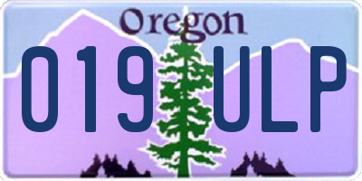 OR license plate 019ULP