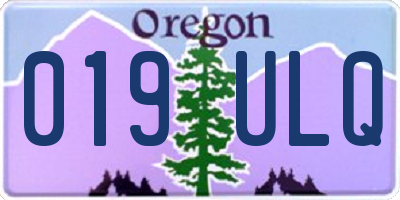 OR license plate 019ULQ