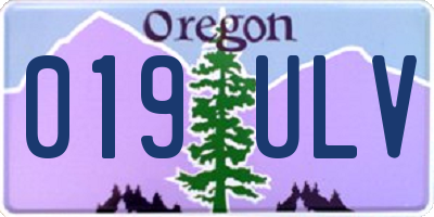 OR license plate 019ULV