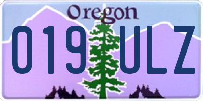 OR license plate 019ULZ