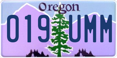 OR license plate 019UMM