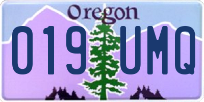 OR license plate 019UMQ