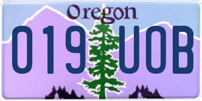 OR license plate 019UOB