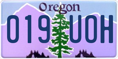 OR license plate 019UOH